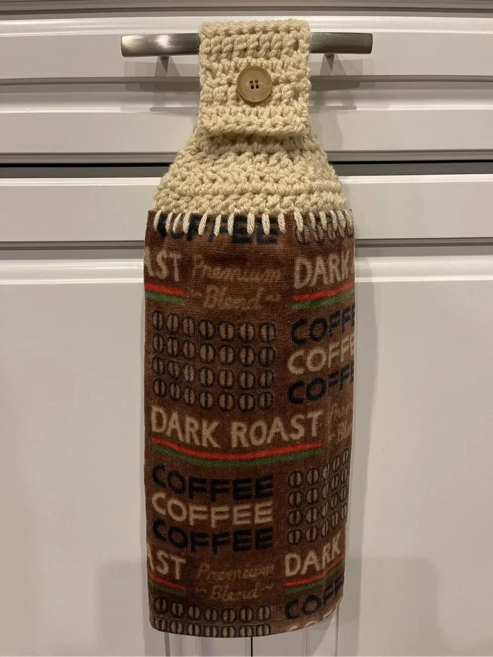 Crochet Top Kitchen Towel- Premium coffee